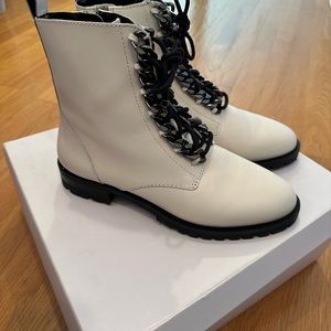 Rebecca minkoff white leather booties